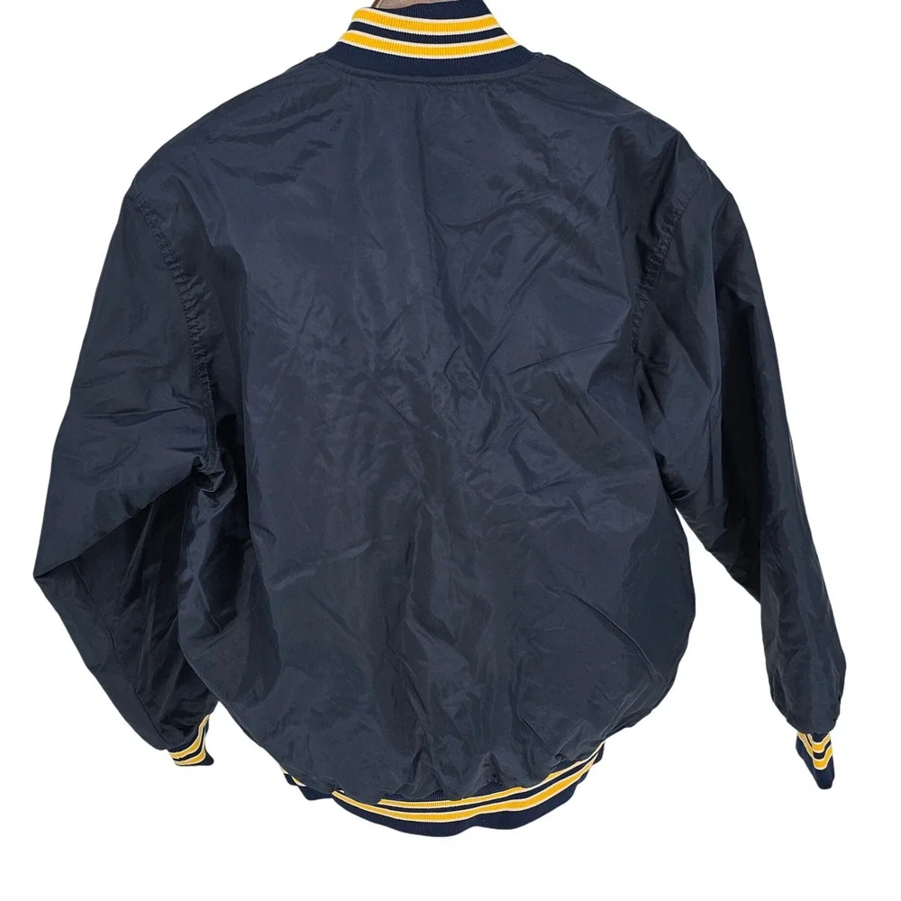 Vintage Golden Bears Softball‎ Jacket Mens L Embroidered Snap Front Retro